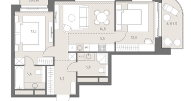 3-к. квартира, 66&nbsp;м²