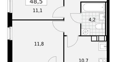 2-к. квартира, 48&nbsp;м²