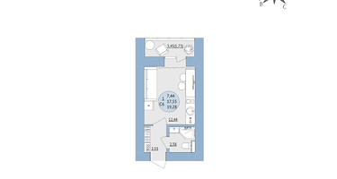Студия, 19&nbsp;м²