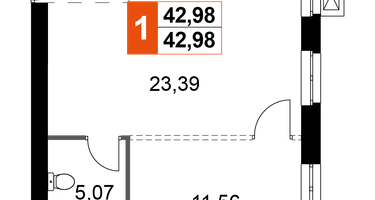2-к. квартира, 42 м²