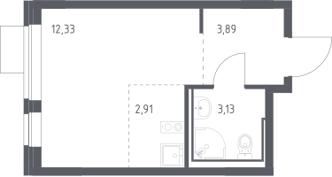 Студия, 22&nbsp;м²