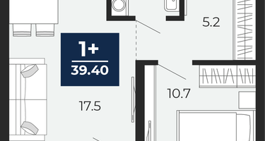 1-к. квартира, 37&nbsp;м²