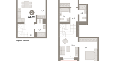 2-к. квартира, 107&nbsp;м²