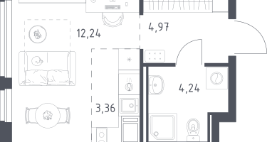 Студия, 24&nbsp;м²