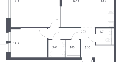 Студия, 62&nbsp;м²