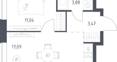 1-к. квартира, 35&nbsp;м²