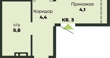 2-к. квартира, 64&nbsp;м²