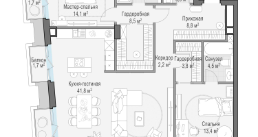 3-к. квартира, 111&nbsp;м²