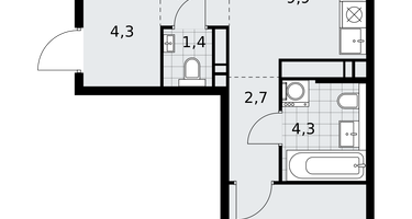 3-к. квартира, 58&nbsp;м²