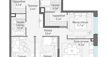 3-к. квартира, 79 м²