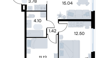 2-к. квартира, 50&nbsp;м²