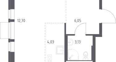 Студия, 25&nbsp;м²