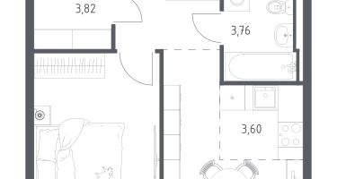Студия, 39&nbsp;м²