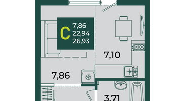 Студия, 26&nbsp;м²