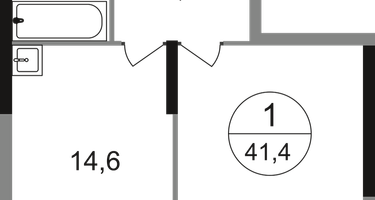 1-к. квартира, 41&nbsp;м²