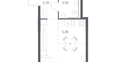 Студия, 35&nbsp;м²