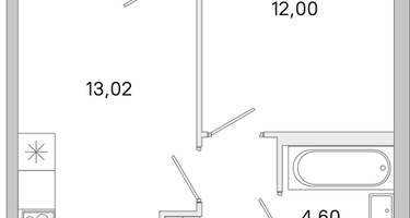 1-к. квартира, 35&nbsp;м²