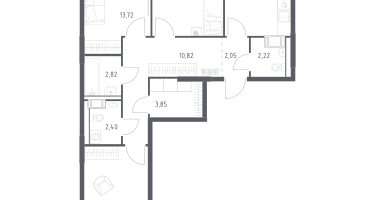 3-к. квартира, 77&nbsp;м²