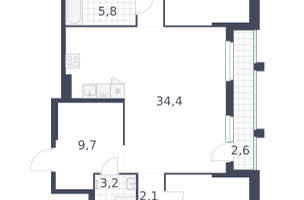 5-к. квартира, 141&nbsp;м²