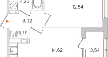 1-к. квартира, 37 м²