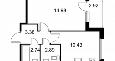 1-к. квартира, 35&nbsp;м²