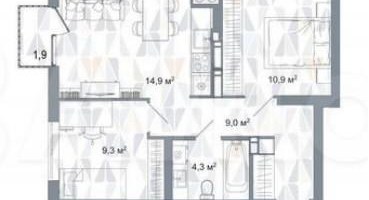 2-к. квартира, 50,5&nbsp;м²