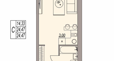 Студия, 24&nbsp;м²