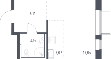 Студия, 25&nbsp;м²