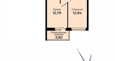 1-к. квартира, 37 м²