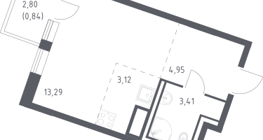 Студия, 25&nbsp;м²