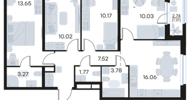4-к. квартира, 77&nbsp;м²