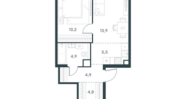 2-к. квартира, 47&nbsp;м²