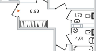 2-к. квартира, 55 м²