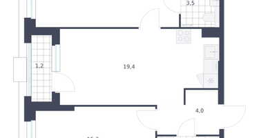 2-к. квартира, 65&nbsp;м²
