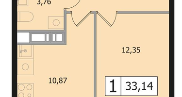 1-к. квартира, 33 м²