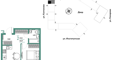 Студия, 37&nbsp;м²