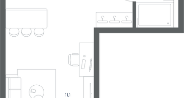 1-к. квартира, 25&nbsp;м²