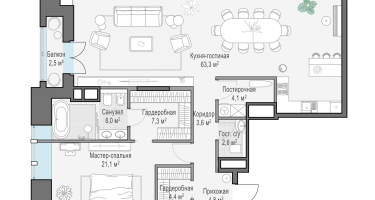 3-к. квартира, 119 м²