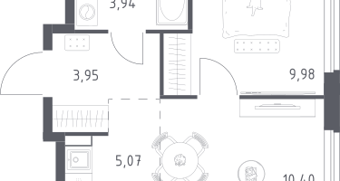 Студия, 33&nbsp;м²