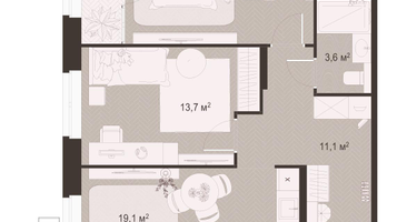 2-к. квартира, 68 м²