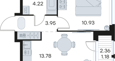 1-к. квартира, 34 м²