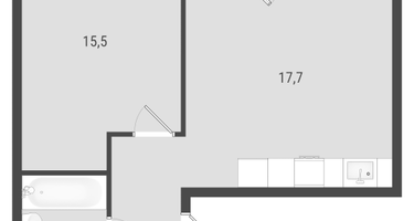 1-к. квартира, 44 м²