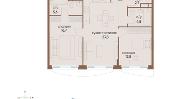 2-к. квартира, 70&nbsp;м²