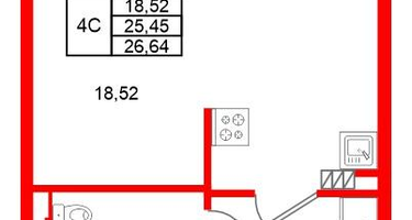 Студия, 25&nbsp;м²