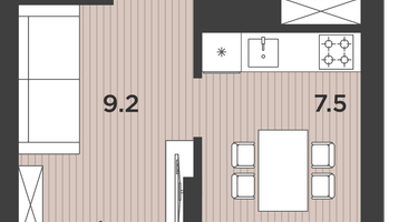 1-к. квартира, 27 м²