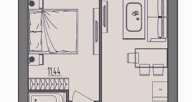 1-к. квартира, 34&nbsp;м²