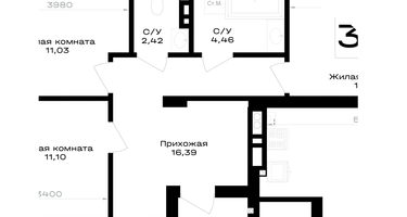 1-к. квартира, 40 м²