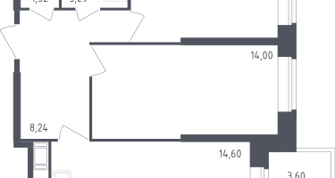 Студия, 53&nbsp;м²
