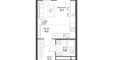 Студия, 27&nbsp;м²