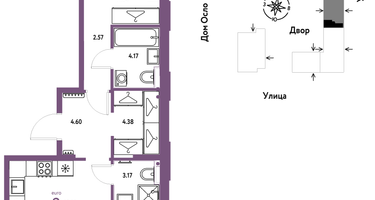 3-к. квартира, 63&nbsp;м²